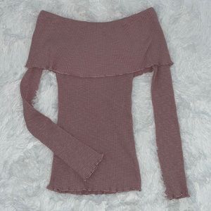 Ribbed Off-the-Shoulder Top